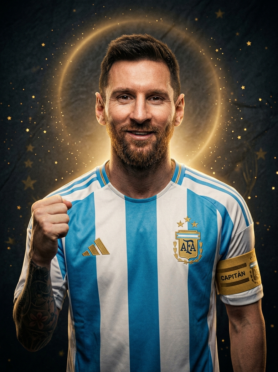 Lionel Messi retrato oficial capitán